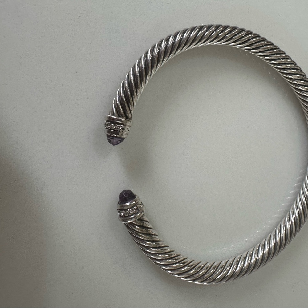 David Yurman Silver and Purple Bracelet